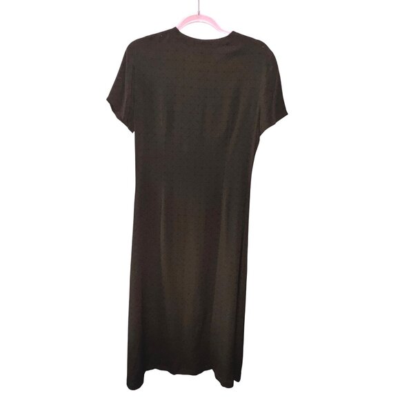 Vintage Eighties Banana Republic Brown Short‎ Sleeve Long Dress Size 8 Classic - Picture 2 of 4